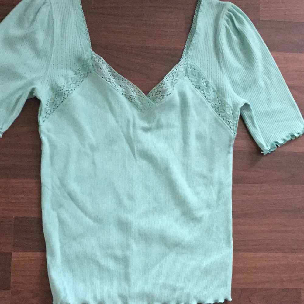 NWOT Free people mint green top sz Med